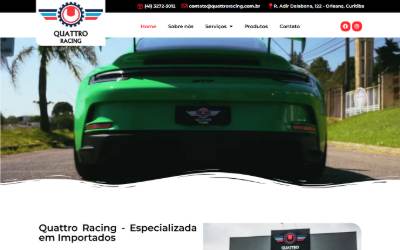 Website preview for Quattro Racing