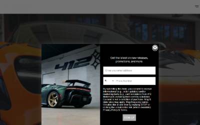 Top of the website for 412 Motorsports