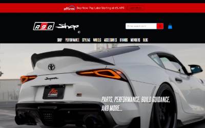 Top of the website for A90 Shop
