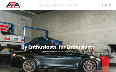 Top of the website for AFA Performance