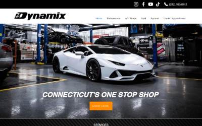 Top of the website for Aci Dynamix