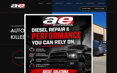 Top of the website for Auto Euphoria