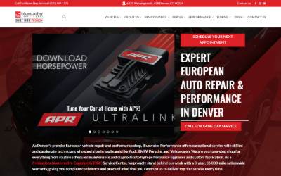 Top of the website for Bluewater Performance