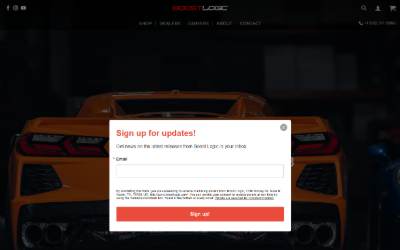 Top of the website for Boost Logic