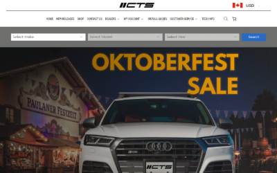 Top of the website for CTS Turbo