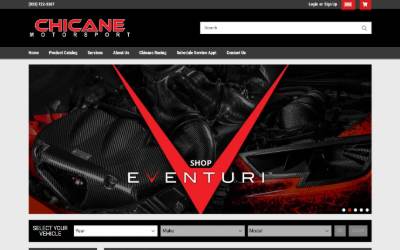 Top of the website for Chicane Motorsport
