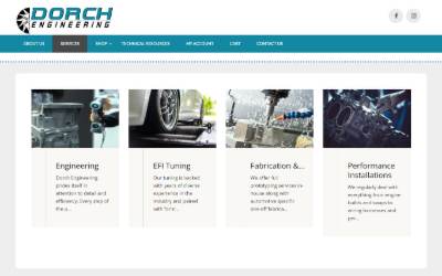 Top of the website for Dorch Engineering