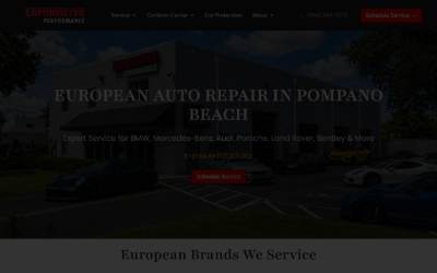 Top of the website for Euromotive Performance