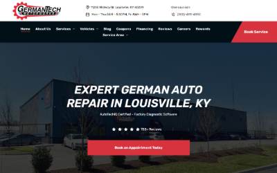 Top of the website for GermanTech MotorWorks, LLC