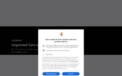 Top of the website for Imported Cars of Stamford LLC