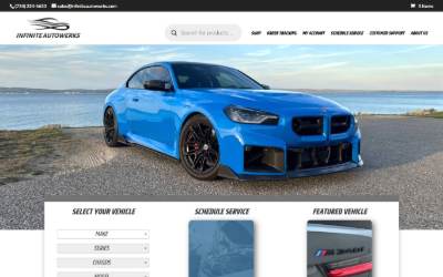 Top of the website for Infinite Autowerks