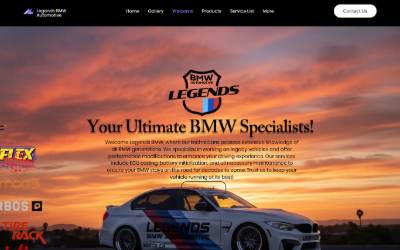 Top of the website for Legends BMW Automotive