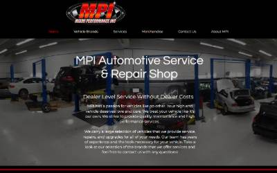 Top of the website for Miami Performance Inc