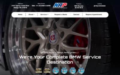 Top of the website for North Raleigh Performance