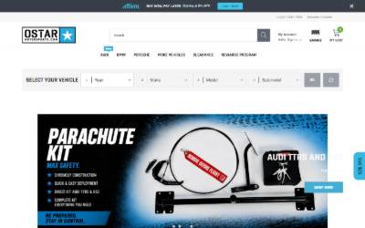 Top of the website for Ostar Motorsports