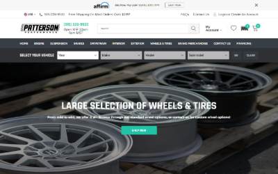 Top of the website for Patterson Performance Parts, LLC
