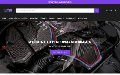 Top of the website for PerformanceBimmer