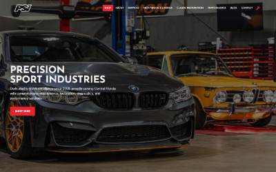 Top of the website for Precision Sport Industries (PSI)