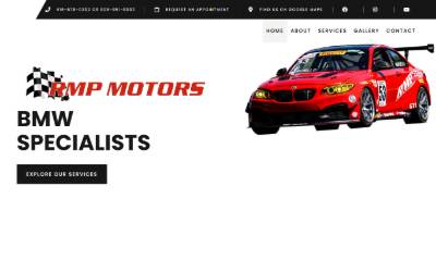 Top of the website for RMP Motors