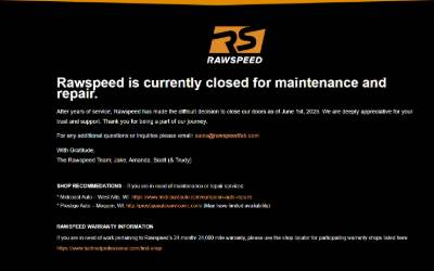 Top of the website for Rawspeed, European Performance & Repair