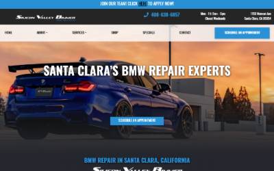 Top of the website for Silicon Valley Bimmer LLC.