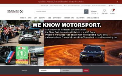 Top of the website for Studio RSR
