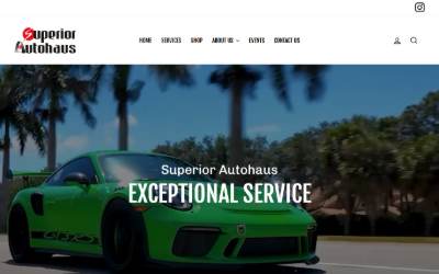 Top of the website for Superior Autohaus