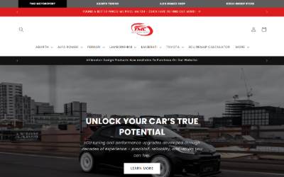 Top of the website for TMC Motorsport