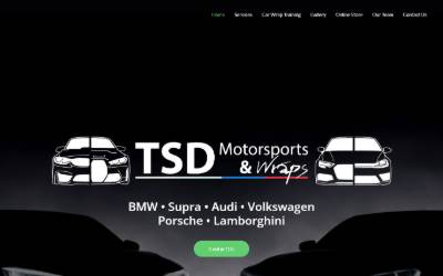 Top of the website for TSD Motorsports and Wraps