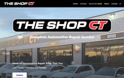 Top of the website for The Shop CT