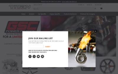 Top of the website for Titan Motorsports