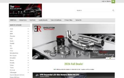 Top of the website for Top Gear Solutions