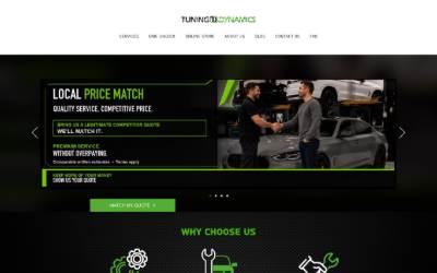 Top of the website for Tuning Dynamics