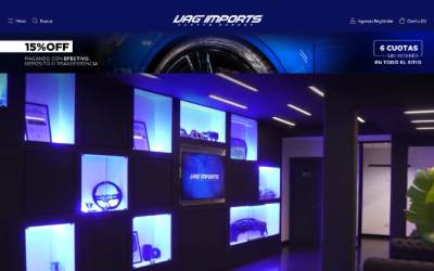 Top of the website for VAG Imports Argentina