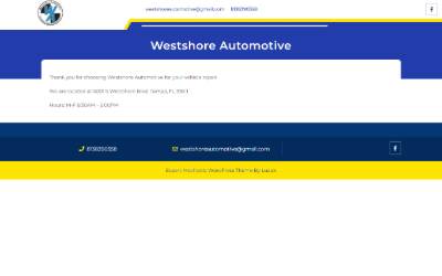 Top of the website for Westshore Automotive