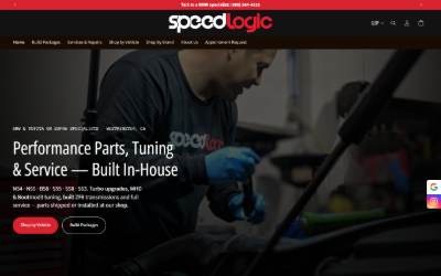 Top of the website for Speed Logic