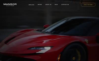 Top of the website for MANSOR CUSTOMS