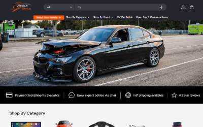 Top of the website for Vehicle Virals LLC