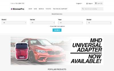 Top of the website for BimmerPro - Longueuil