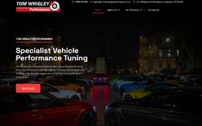 Website preview for Tom Wrigley Performance
