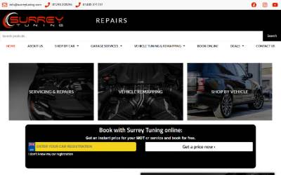 Website preview for Surrey Tuning Ltd