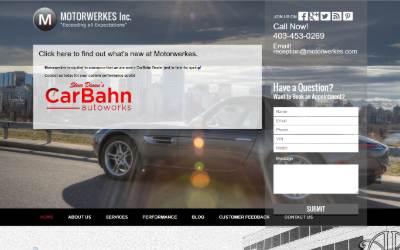 Top of the website for Calgary Motorwerkes