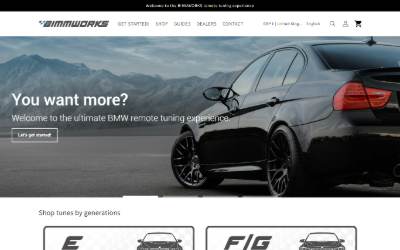 Top of the website for Bimmworks