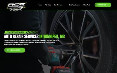 Top of the website for OSS Motorsport Ltd.