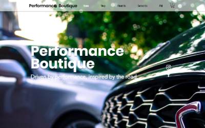 Top of the website for Performance Boutique Inc
