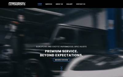 Top of the website for Precision Motorsports LLC