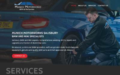 Website preview for Munich Motorworks