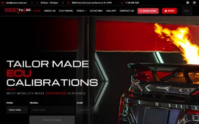 Top of the website for Westtuned