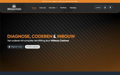 Website preview for Midway Customs