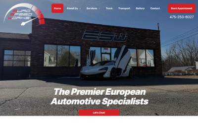 Top of the website for Euro Speed Works